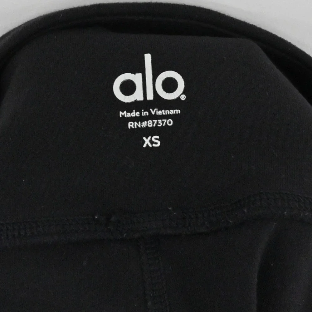Alo Yoga Moto Leggings Womens Size XS Black Ribbed Mesh Athleisure Yoga Workout